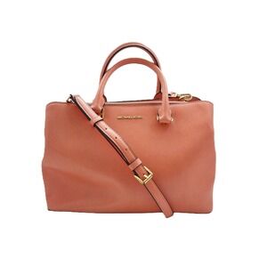 Michael Kors Savannah Large Orange Leather Tote Shoulder Bag Crossbody Handbag